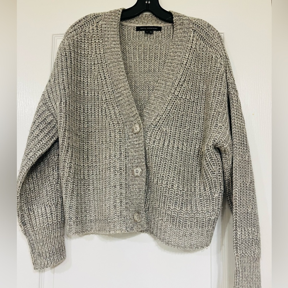 Skull Cashmere Light Gray Cardigan